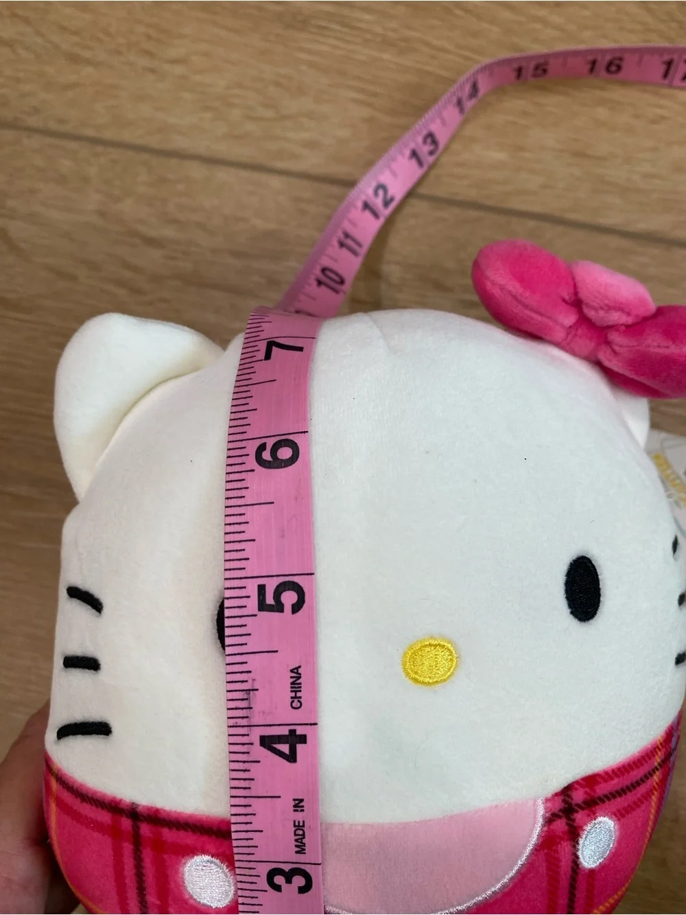 Hello Kitty Squishmallows 6.5” Red Plaid Tartan Plush Sanrio Kellytoy NWT Gift